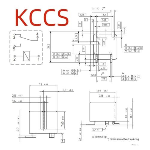 Relé de 5 pines V23086-M1012-A403 repara caídas de tensión KCCS-12V-30A 2