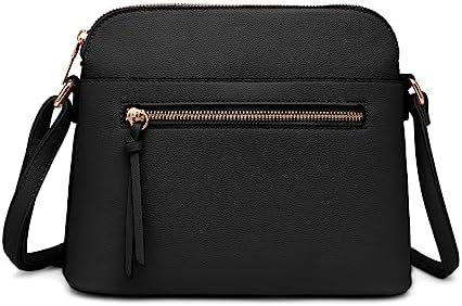LA TERRE Small Crossbody Bag, Dome Shoulder Bag with Zipper Pocket Adjustable Strap