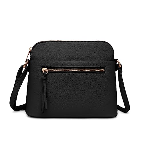 LA TERRE Small Crossbody Bag, Dome Shoulder Bag with Zipper Pocket