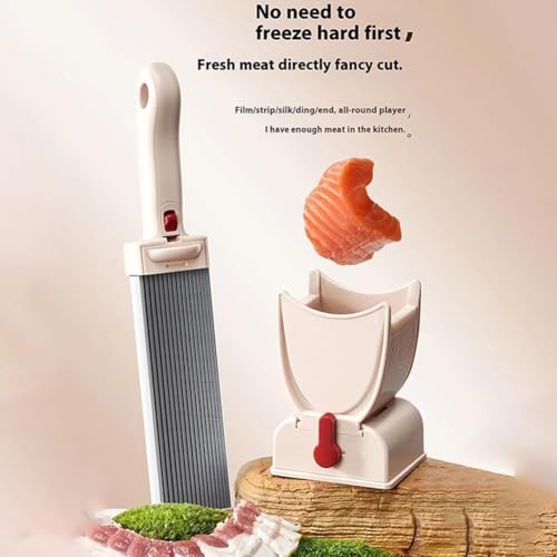 HLGKBY Meat Slicer Machine for Home, Stainless Steel Meat Cleaver Food Slicer, Kitchen Meat Slicer Cutter Set, 2-4 mm Thickness Adjustable Fresh Meat Cutter with Sharpener for Beef Pork Mutton - Image 3