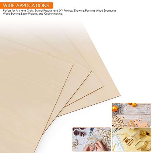 Apochon 12Pcs Unfinished Basswood Sheet 12 X 12Inch, 1/16Inch Thin Square Wood Board Sheet, Grad Brich Plywood Sheet For Crafts, Diy Project, Mini House Building Architectural Model Making #TOP5