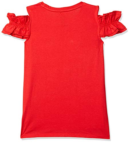 Image of miniklub Girls Red Printed Knit Regular Pure Cotton Top
