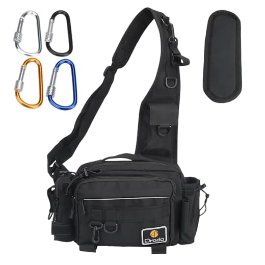 drado Angeltasche Sling Angeltasche, Wasserdicht und verschleißfest Angelrucksack für Angelzubehör(schwarz)
