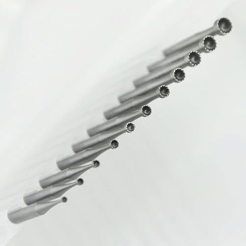 Miniatura 2 de Luo ke Juego de 12 rebabas redondas de taza, vástago de 332 pulgadas, brocas para tallar joyas (008-030)