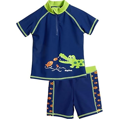 Playshoes Jungen UV-Schutz Bade-set Krokodil 461162, 11 - Marine, 110-116 Cover