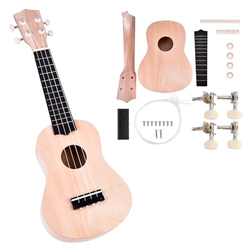 Tissting Ukelele Soprano de 21 Pulgadas, Pintable, 4 Cuerdas, Perfecto para Principiantes y Niños