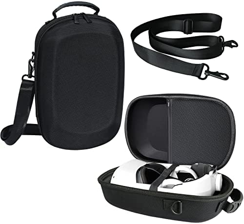 Protective Case for Quest 2 with Shoulder Strap, Black Heavy Duty VR Carrying Travel Bag for Meta/Oculus Quest 2 Elite Headset Accessories Portable Hard Storage Case