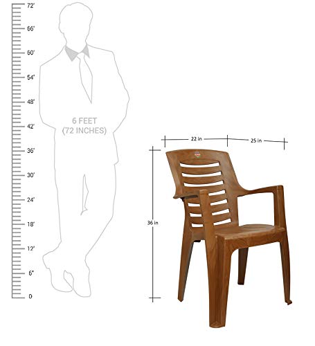 Image of Cello Ultramatt Plastic Full Back Armchair, Set of 6(Sandalwood Brown)