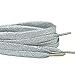 GOOTRADES Metallic Glitter Flat Shoelaces for Canvas Sneaker Athletic 45 inch (2 pairs) (Silver)