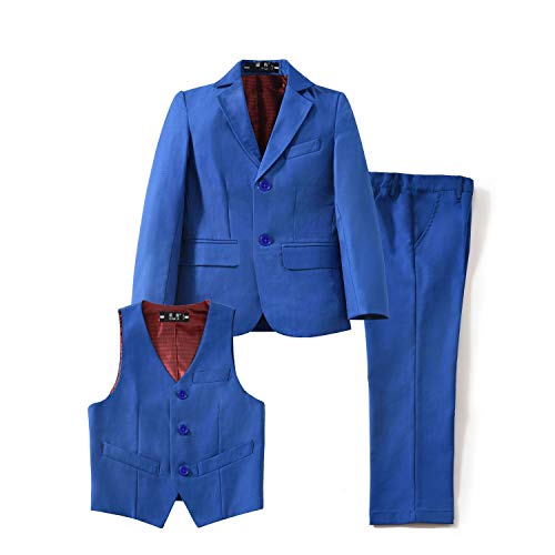 Yuanlu Kids Boys' Suts Set With Blazer Vest And Pants For Wedding Royal Blue Size 10 #TOP25