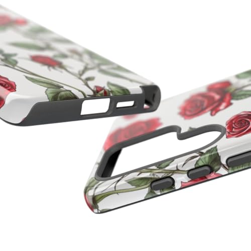 Coque Samsung S25 Ultra motif botanique rose rouge rigide brillante protège votre smartphone