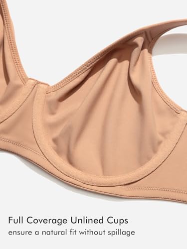 Image of DELIMIRA Women's Inbarely Plus Full Coverage Bra Plus Size Underwire Unlined Seamless Bras
