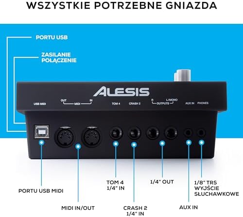 Alesis Drums Command Mesh SE Kit Elektryczna perkusja z cichymi dwustrefowymi padami siatkowymi, łącznością USB MIDI i ponad 600 brzmieniami
