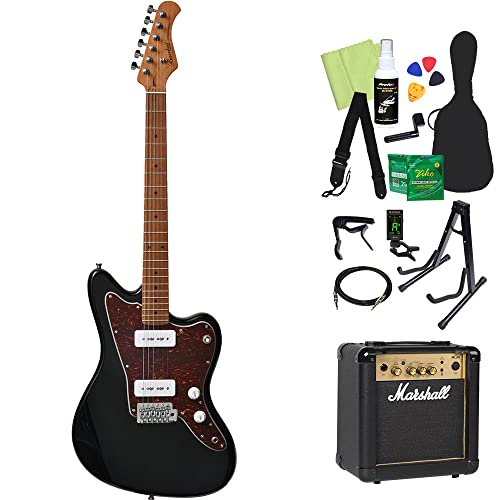 Bacchus BJM-1-RSM/M エレキギター初心者14点セット 【MG10付き】 BLK ローステッドメイプルネック バッカス