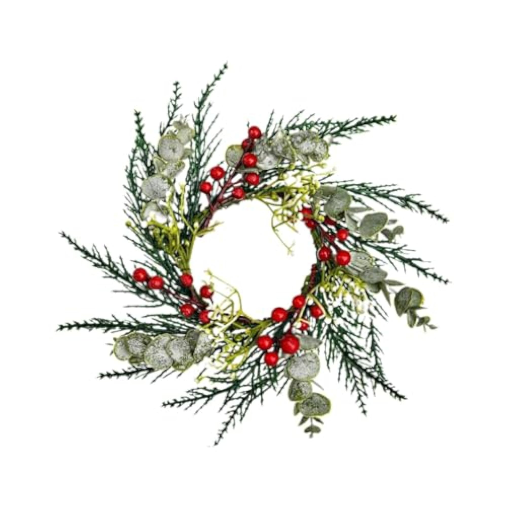 Christmas Candle Ring Pillar Candle Wreath for Dining Room