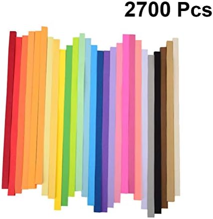 Tomaibaby 2700 Sheets Origami Stars Paper DIY Lucky Star Folding Paper Pentagram Paper Strip 27 Colors Craft Paper Slice for Handcraft