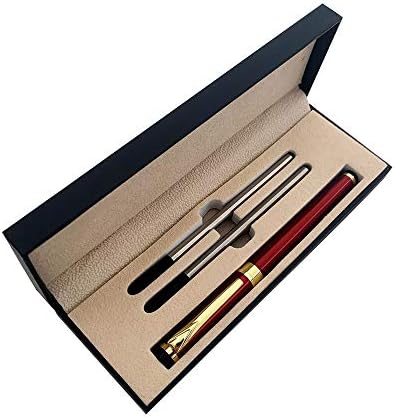 Accod Metal Ballpoint Pen Business Rollerball Pen Signature Pen with Two 0.5MM Black Universal Pen Refills,Gift Pen for Colleagues and Family,Gift Boxed (Red)