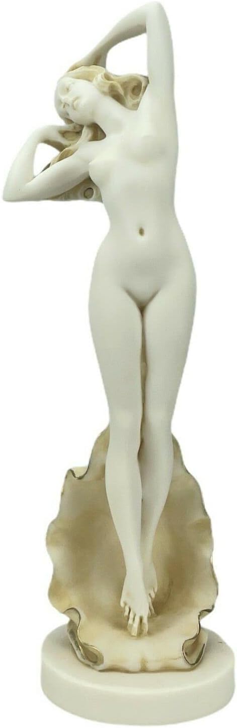 Goddess Aphrodite Venus Anadyomene Female Patina Statue Sculpture 12.6 in
