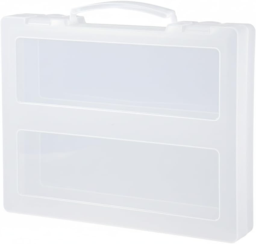 A4 File Storage Box, Clear File Organiser with Handle, Filling Document Organiser with Latches, Portable Letter Paper Bill Receipt Certificate Storage Case for Home, Office, School