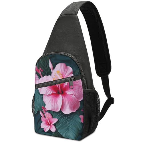 Bolso cruzado casual Hawaii Flower para mujer y hombre miniatura 1