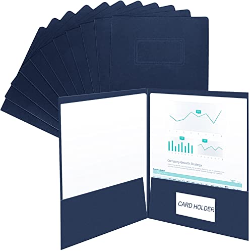 10pcs Easy-Access A4 Paper Folder with 2 Pockets Report File Presentation Project Folders with Card Holder Document Portfolios File Jackets Paperwork Organizer Pockets Folder for Office School Home
