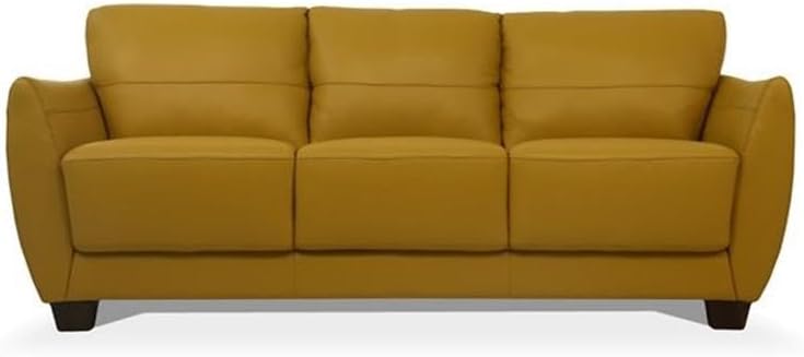 Acme Valeria Leather Sofa in Mustard