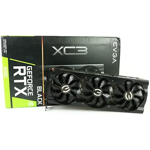 EV GA GeForce RTX 3080 XC3 Black Gaming Video Card, 10G-P5-3881-KL, 10GB GDDR6X, iCX3 Cooling, ARGB LED, LHR