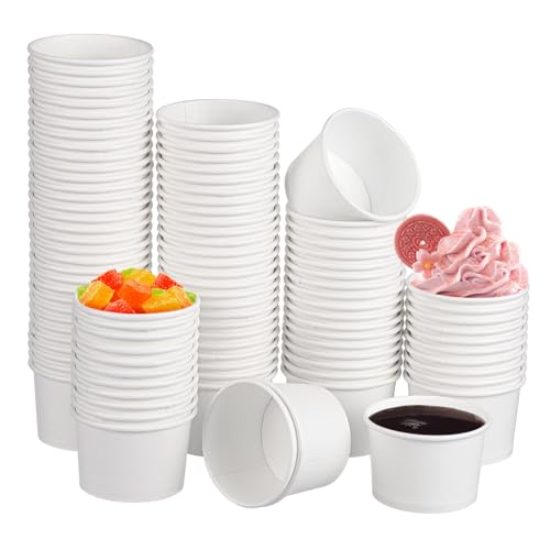 BESTYASH 100 piezas Vasos de Papel Desechables para Degustación Pequeño Boca Ancha Aptos para Jugos y Café Pack de Unidades Biodegradables para Eventos y Fiestas