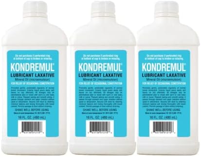 Kondremul Lubricant Laxative Mineral Oil, for Relief of Occasional Constipation, 16 fl oz. (Pack of 3)
