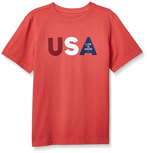 Life is Good Boys Crusher Tee USA Life is Good, Americana Red, Large