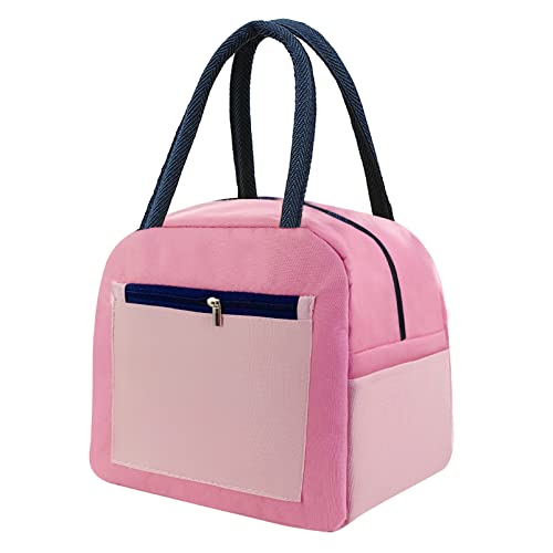 Mziart Lunch Bag For Women Men Stylish Colorful Lunch Tote Bag Leakproof Insulated Lunch Box Meal Prep Reusable Lunch Bag Bento Lunch Cooler Bag For Office Work Travel Picnic (Pink) #TOP12