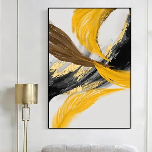 Affiches abstraites pétales orange doré 50x70cm toile salon