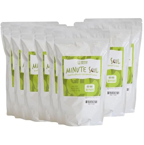 Minute Soil - Compressed Coco Coir Fiber Grow Medium - 40 MM - 30 Pucks (8 Pack)