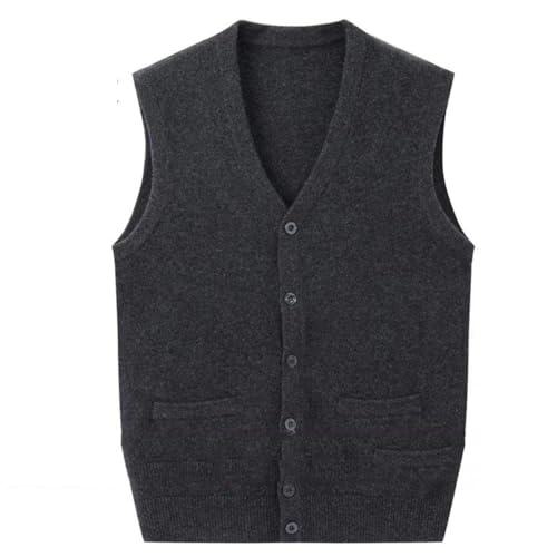 Yeuyyben Men Knitted Vest Casual V-Neck Thick Plus Size Winter Cashmere Sweater Button Cardigan Waistcoat2