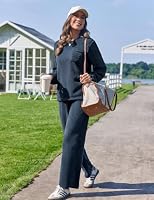 Ekouaer Damen Schlafanzug Lang Fleece Pyjama Set Winter Hausanzug Blau S – Ansicht 5