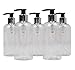 Produktbild 5er-Pack PET-Flaschen, 250 ml, transparent, leer, Kunststoffflasche mit schwarzem/silbernem Flüssigkeitsspender, Pumpflasche  recyclefähig