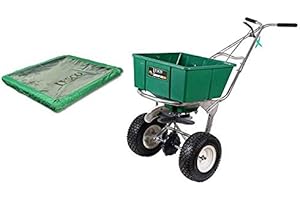 Lesco 101186 High Wheel Walk-Behind Fertilizer Spreader Plus Hopper Cover (Bundle)