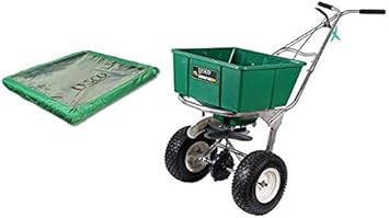 Lesco 101186 High Wheel Walk-Behind Fertilizer Spreader Plus Hopper Cover Bundle