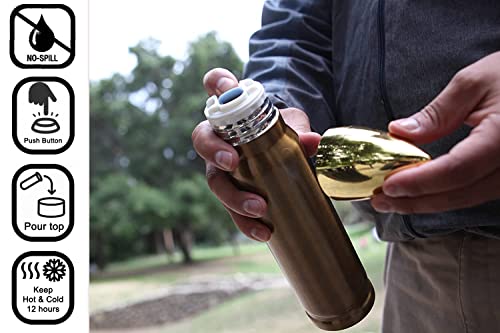 Caliber Gourmet Bullet Shaped Thermo Bottle 17 Ounces, Vacuum Insulated Stainless Steel Thermos - Great For Your Camping Accessories Or Camping Gear, Father's Day Gift #TOP4
