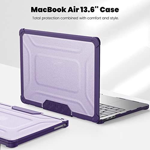 Funda MacBook Air M2 A2681 que evita arañazos carcasa robusta morada con soporte 3