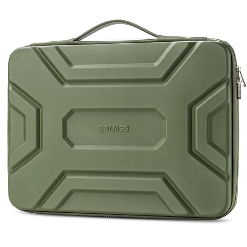 Image of DOMISO 14 inch Laptop Sleeve with Handle, Shockproof & Waterproof EVA Protective Laptop case, Hard Laptop Sleeve for 14 inch HP Dell Asus Lenovo Laptop, Green