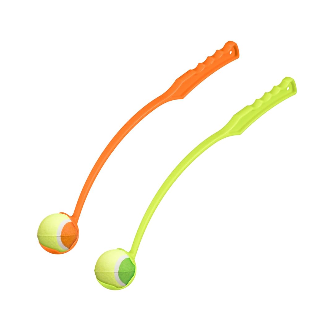 Dog Ball Launcher - 1 Piece Hands Free Ball Thrower, Tennis Ball Thrower for Dogs Puppy, Fetch Play Chuck Dog Tennis Balls for Exercise Training Outdoor Activity, Strong Grip