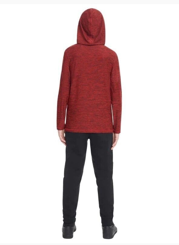 PUMA Boys Long Sleeve Tees, 2 Pack, 1 Regular, 1 Hooded (US, Alpha, Large, Regular, Red/Black)