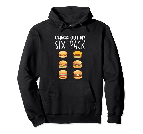 Echa un vistazo a My Six Pack Hamburger Fast Food Cheeseburger Lover Sudadera con Capucha