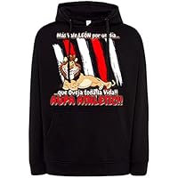 Sudadera Frase Divertida león del Athletic por un día - Negro, XL