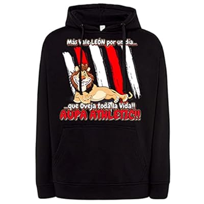 Sudadera Frase Divertida león del Athletic por un día - Negro, XL | Ya disponible en tu tienda friki favorita! En mundofriki.es!