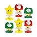 Amscan Super Mario Brothers Birthday Party Mushrooms & Star Pop-Up Toy Favors, Multicolor, 1 1/4" (Value Pack: 12 Count)