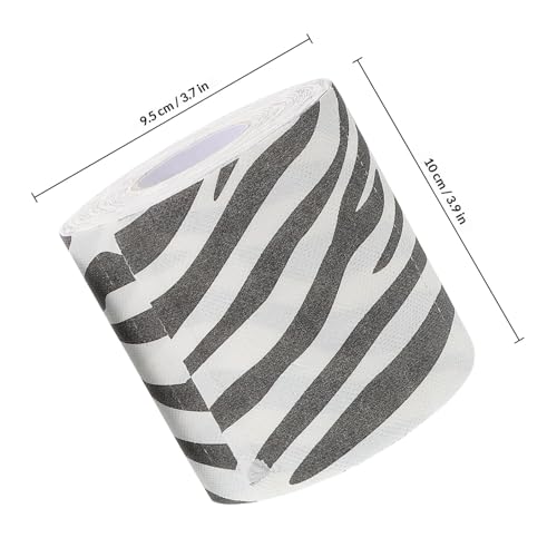 Papel higiénico divertido con estampado cebra para decorar baños de invitados 3
