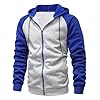 Generisch Mens Hooded Sweatshirt Cardigan Loose Structure Zipper Hoodie Sleeve Insert Jacket Ans Hoodie, blue, L #3