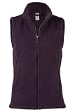  Engel Damen Fleece Weste mit Taschen, 100% Schurwolle, Gr. 34/36-46/48, 2 Farben (38/40, Lila Melange)
